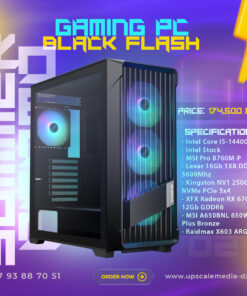 Gaming PC BLACK FLASH: i5-14400F – Rx 6700XT 12GB DDR5