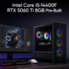 Intel Core i5-14400F RTX 5060 Ti 8GB Pre-Built 32GB Ram 512GB NVMe