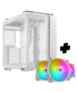 Asus TUF Gaming GT502 White ATX Gaming Chassis + Pack 3x Fans TUF Gaming TF120 ARGB White